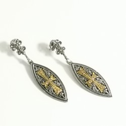 Gold plated carved earrings